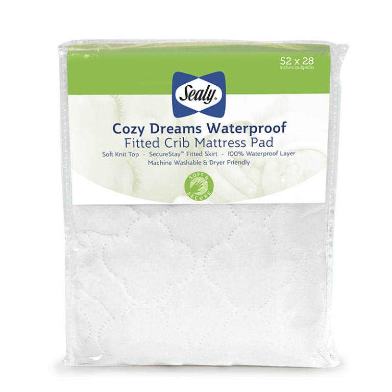 Sealy Cozy Dreams Waterproof Fitted Crib Mattress Pad