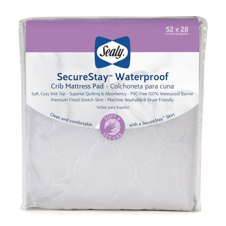 Sealy SecureStay Waterproof Fitted Crib Mattress Pad