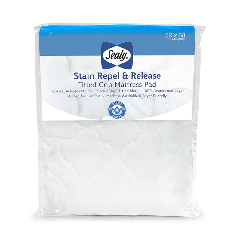 Sealy Stain Repel & Release Fitted Crib Mattress Pad