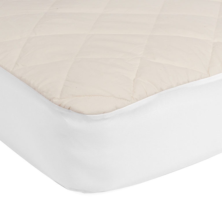 Sealy Quilted Fitted Crib Mattress Pad with Organic Cotton Top - White