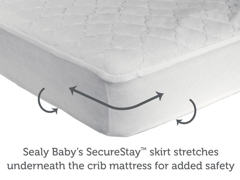 Sealy Stain Defense Fitted Crib Mattress Pad, 2-Pack - White