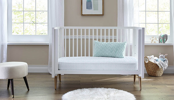 Sealy Baby Stargazer 2-Stage Crib and Toddler Mattress - Tivoli Mint and White