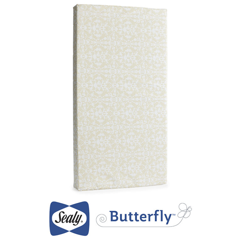 Sealy Butterfly Waterproof Ultra Firm Comfort Crib and Toddler Mattress